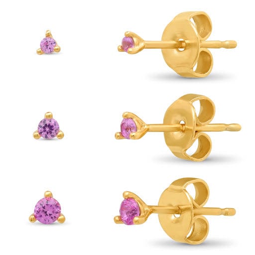 TAI JEWELRY Earrings Pink Stud Set Of Three
