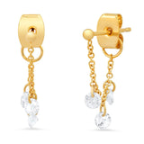 TAI JEWELRY Earrings Studs With Chain Dangle
