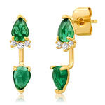 TAI JEWELRY Earrings Emerald Teardrop Ear Jacket