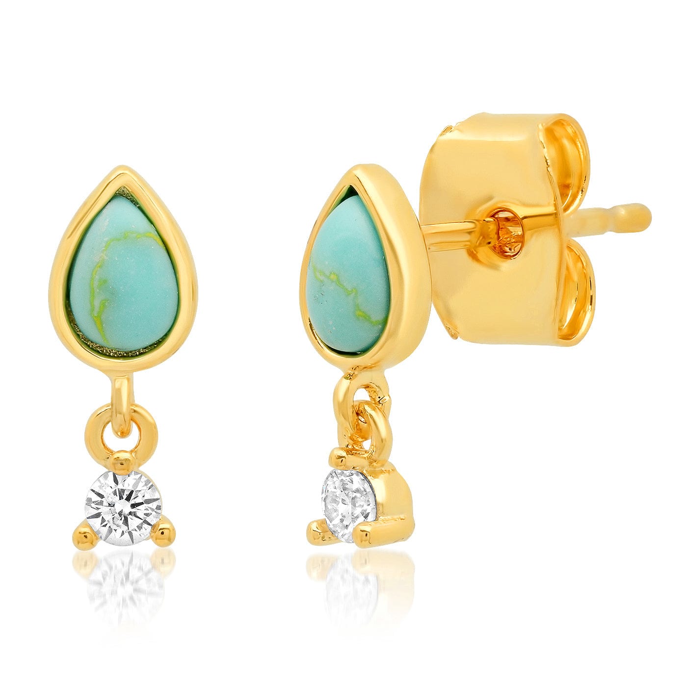 TAI JEWELRY Teardrop Turquoise Stud Earrings