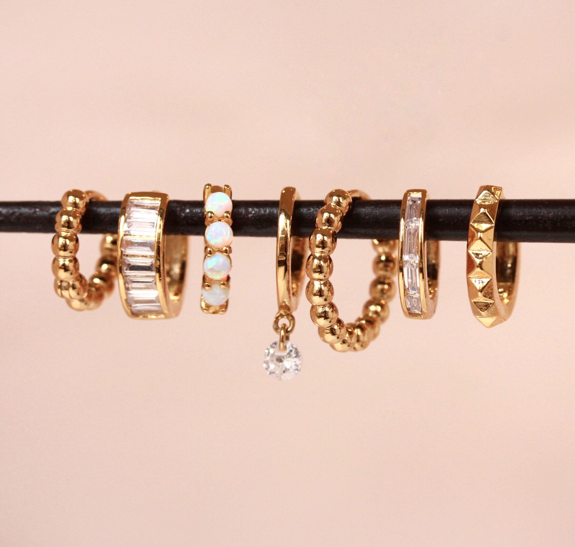 TAI JEWELRY Earrings Thin Baguette Huggie