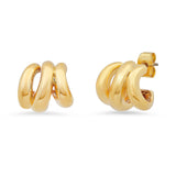TAI JEWELRY Earrings Three Row Abstract Huggie