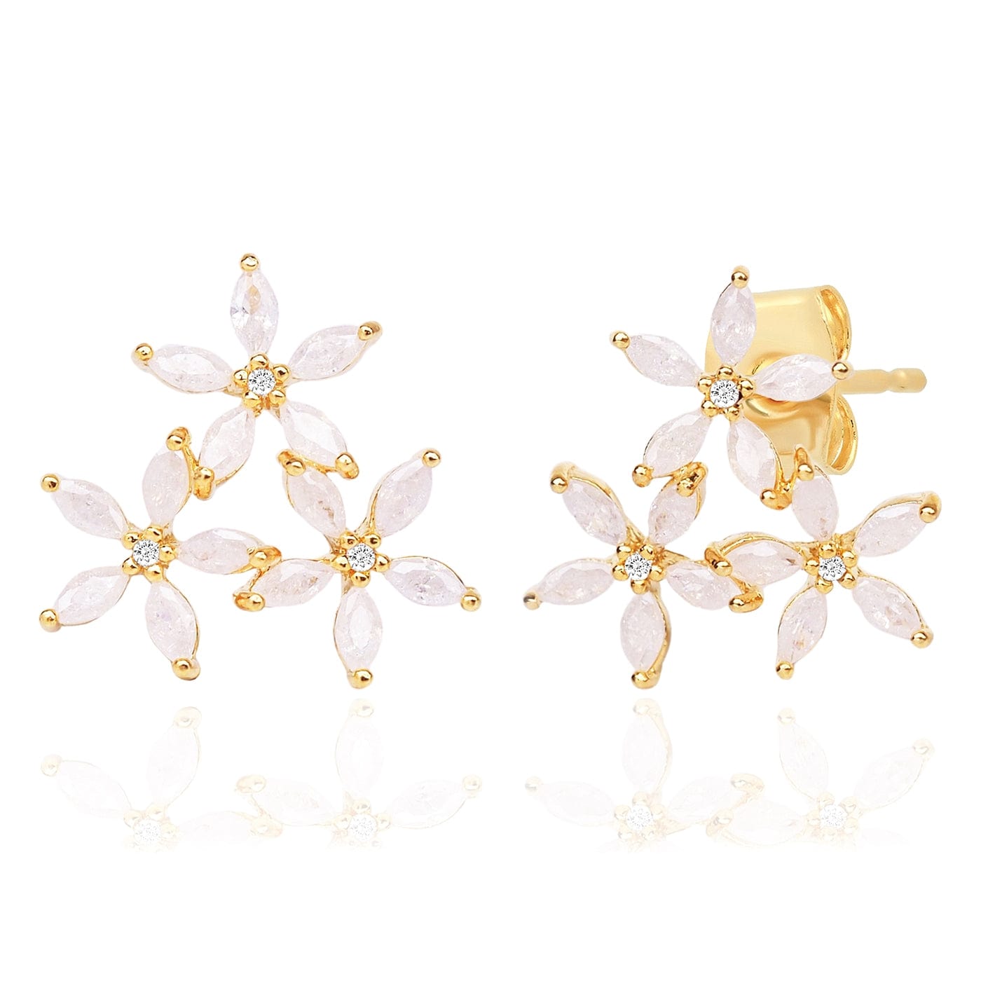 TAI JEWELRY Earrings Triple Blossom Cluster Studs