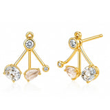 TAI JEWELRY Earrings Triple Stone Glass Jacket