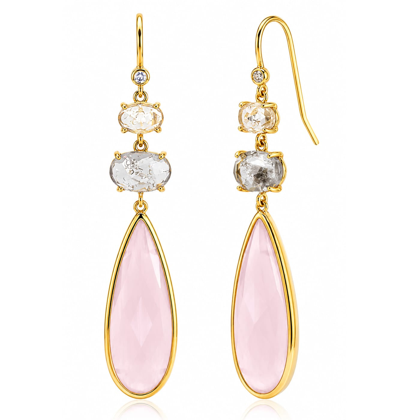 TAI JEWELRY Earrings Triple Stone Tear Drop Earrings
