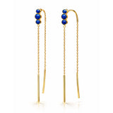 TAI JEWELRY Earrings LAPIS Triple Stone Threader Earring