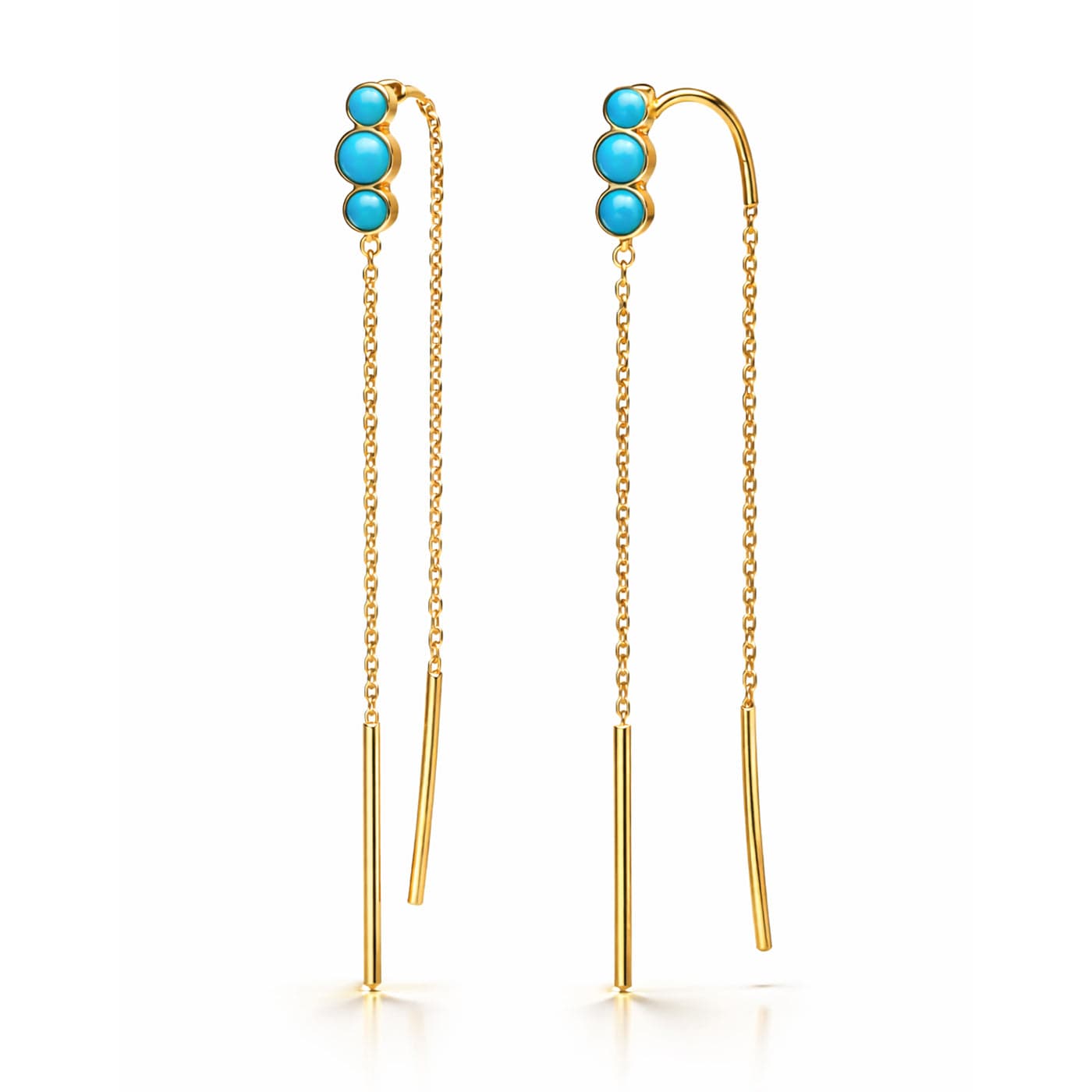 TAI JEWELRY Earrings TURQUOISE Triple Stone Threader Earring