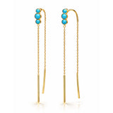 TAI JEWELRY Earrings TURQUOISE Triple Stone Threader Earring