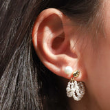 TAI JEWELRY Earrings Triple Strand Front To Back Pearl Earrings