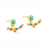 TAI JEWELRY Earrings Turquoise And Cz Jacket