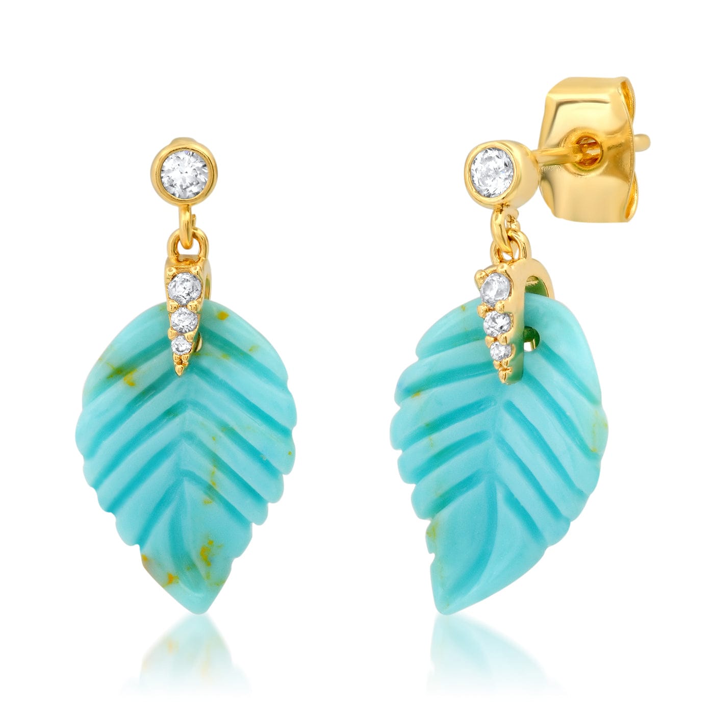 TAI JEWELRY Earrings Turquoise Feather Drop Earrings