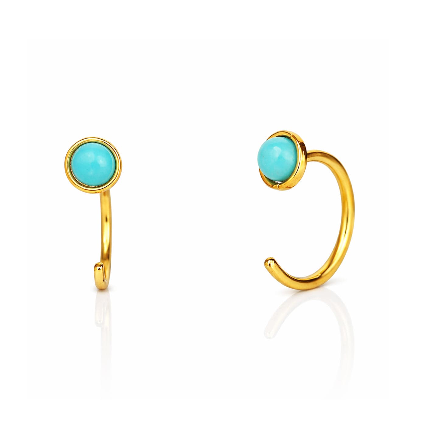 TAI JEWELRY Earrings TURQUOISE Turquoise Huggie Earrings