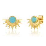 TAI JEWELRY Earrings Turquoise Sunburst Studs