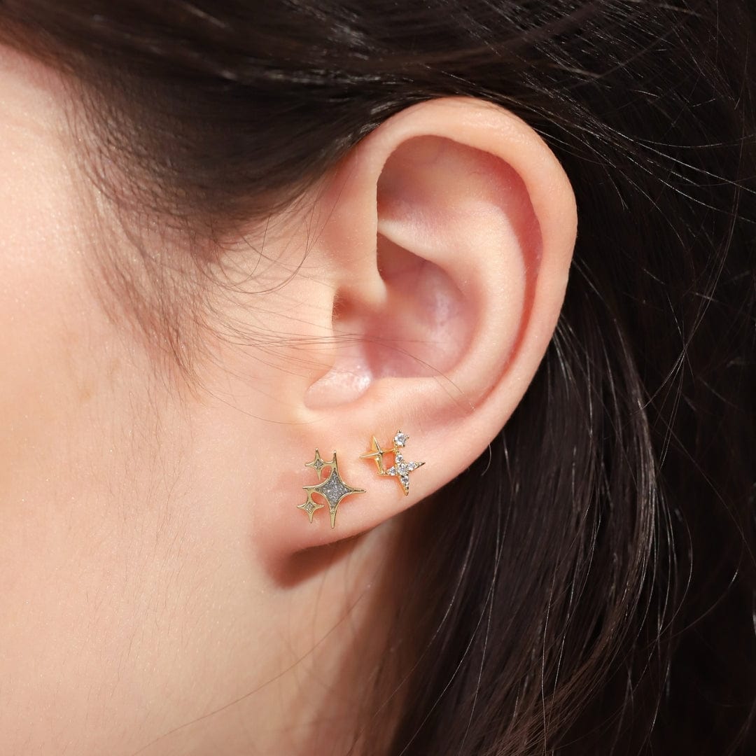 10K Yellow Gold Tiny Cute Diamond-Cut Star Stud Earrings with Secure Screw-backs 10K Yellow Gold Tiny Cute Diamond-Cut Star Stud Earrings with Secure Screw-backs