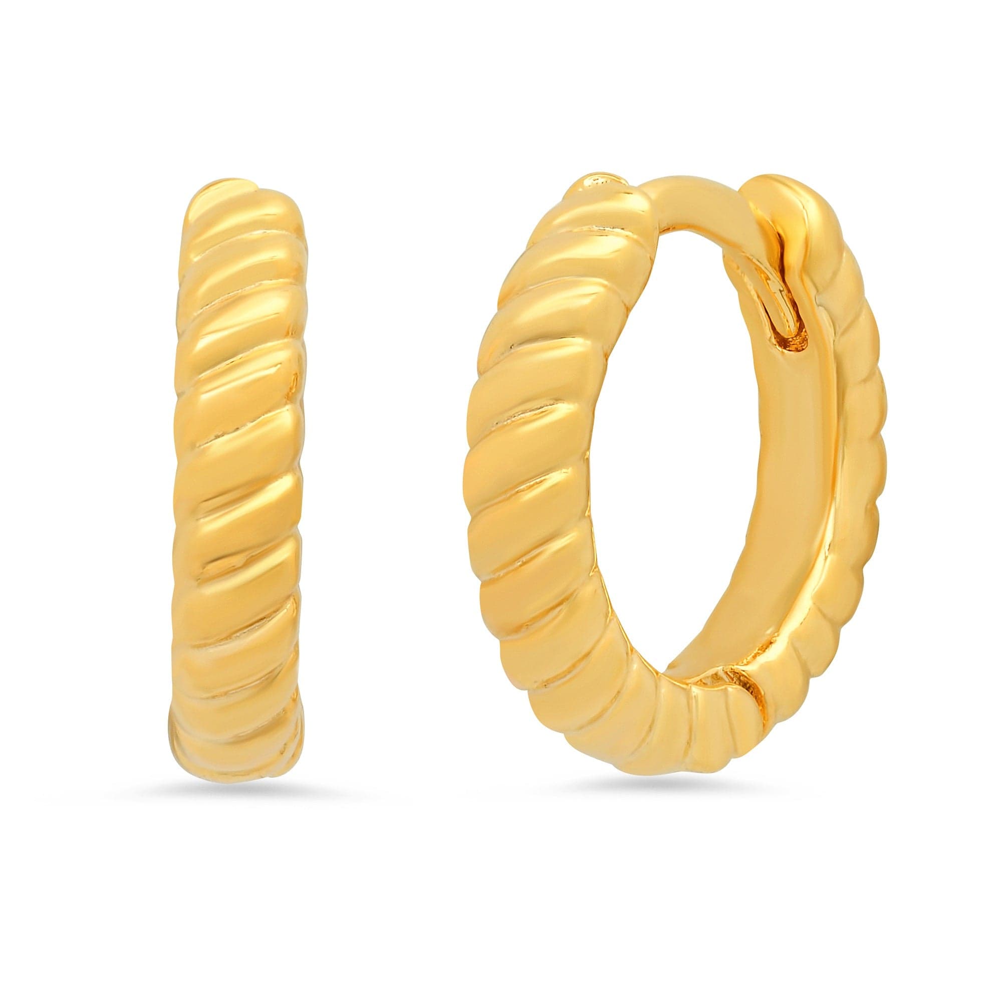 TAI JEWELRY Earrings Twisted Gold Huggies