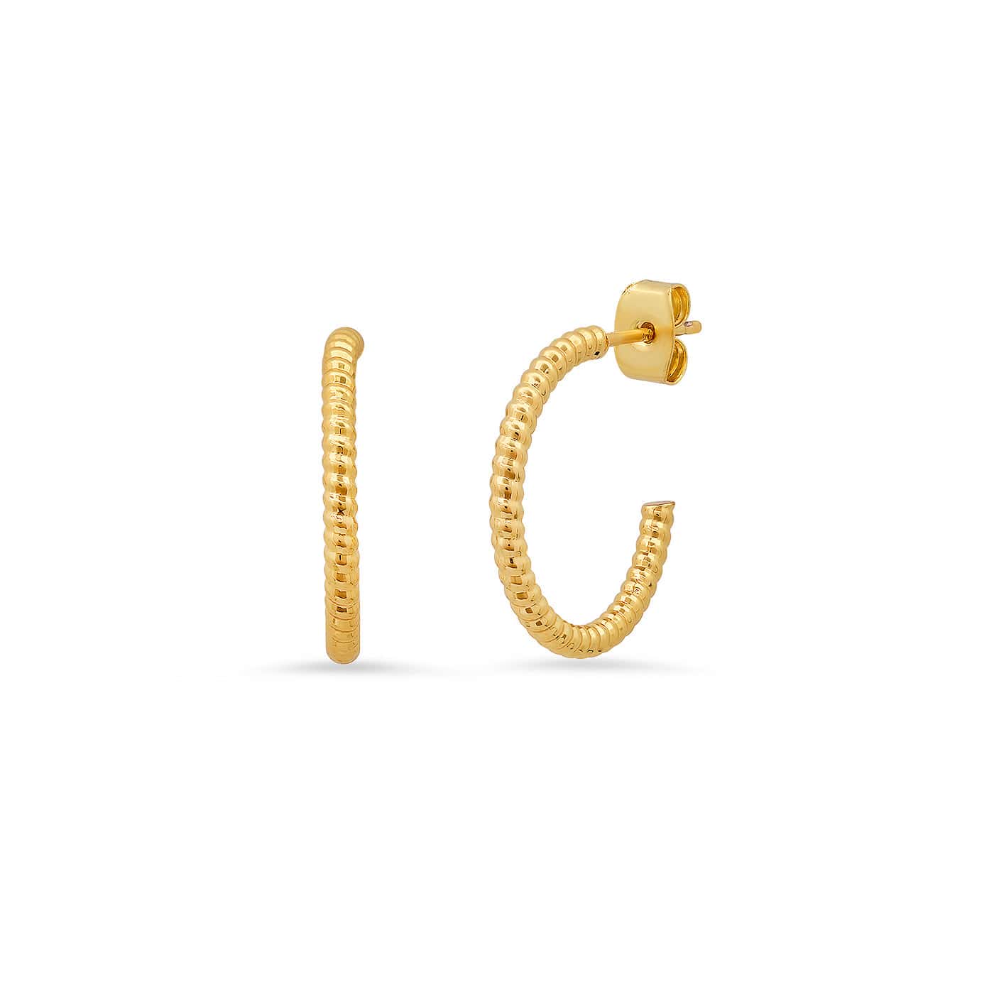 TAI JEWELRY Earrings Twisted Small Gold Hoops