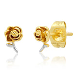TAI JEWELRY Earrings Two Tone Flower Stud