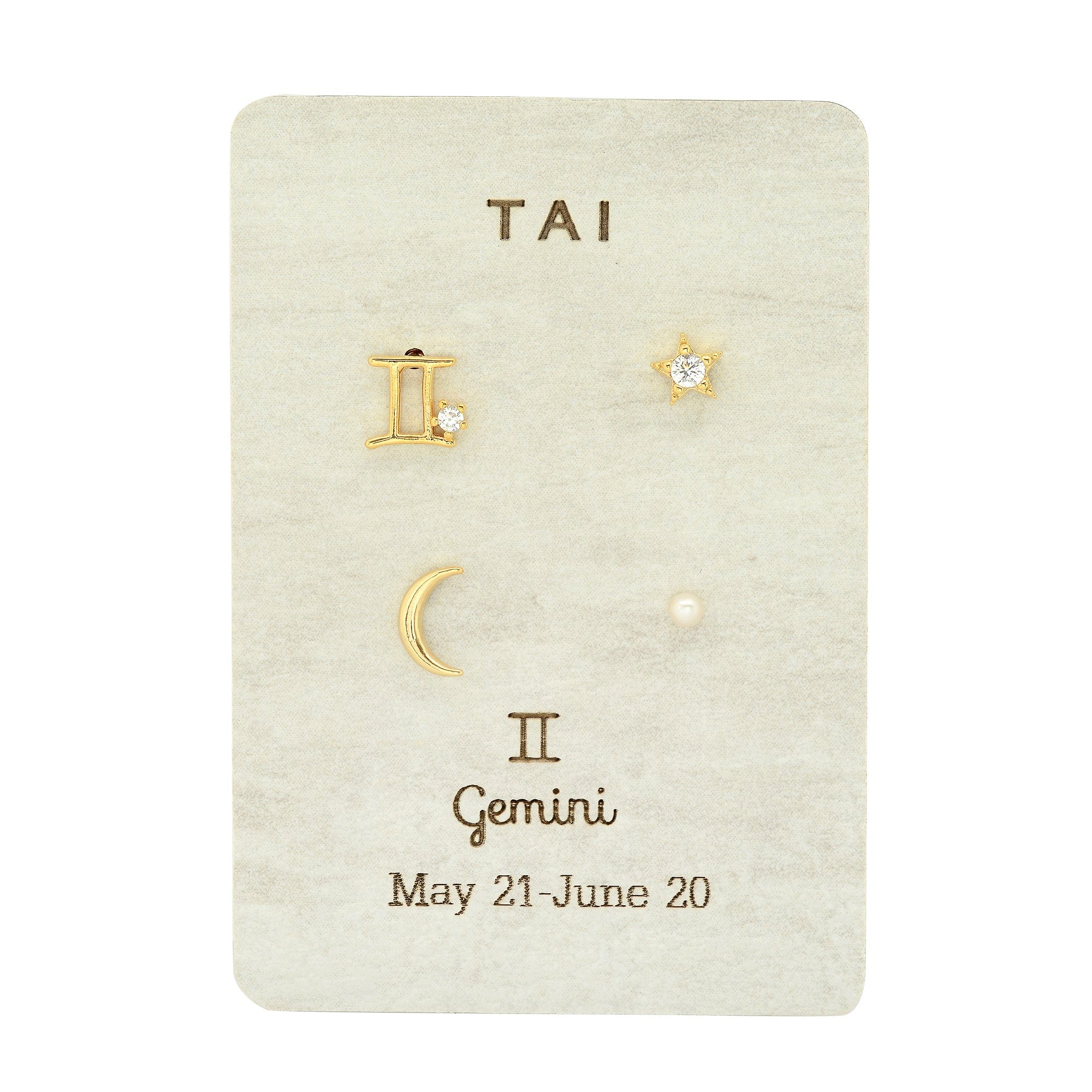 TAI JEWELRY Earrings Gemini Zodiac Celestial Stud Pack