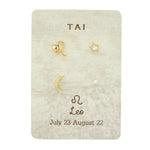 TAI JEWELRY Earrings Leo Zodiac Celestial Stud Pack
