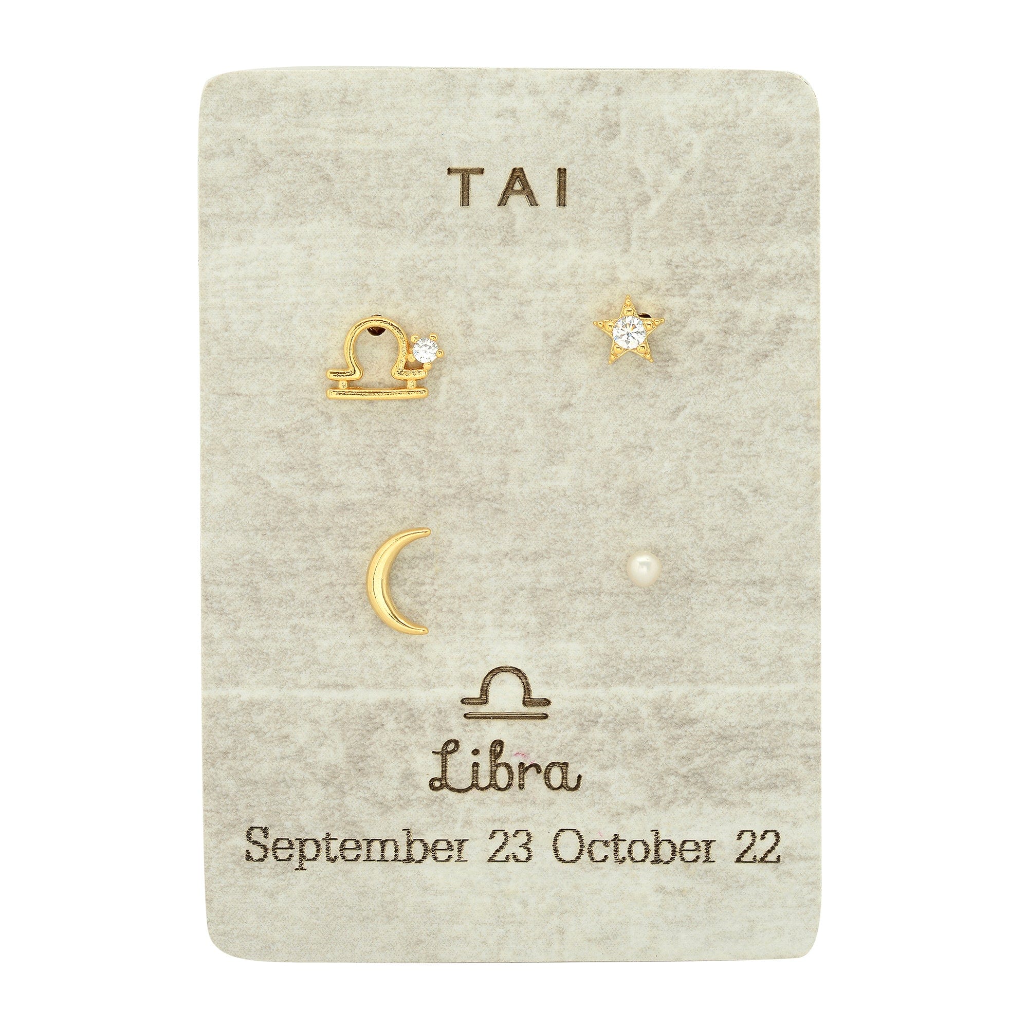TAI JEWELRY Earrings Libra Zodiac Celestial Stud Pack
