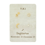 TAI JEWELRY Earrings Sagittarius Zodiac Celestial Stud Pack
