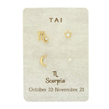 TAI JEWELRY Earrings Scorpio Zodiac Celestial Stud Pack