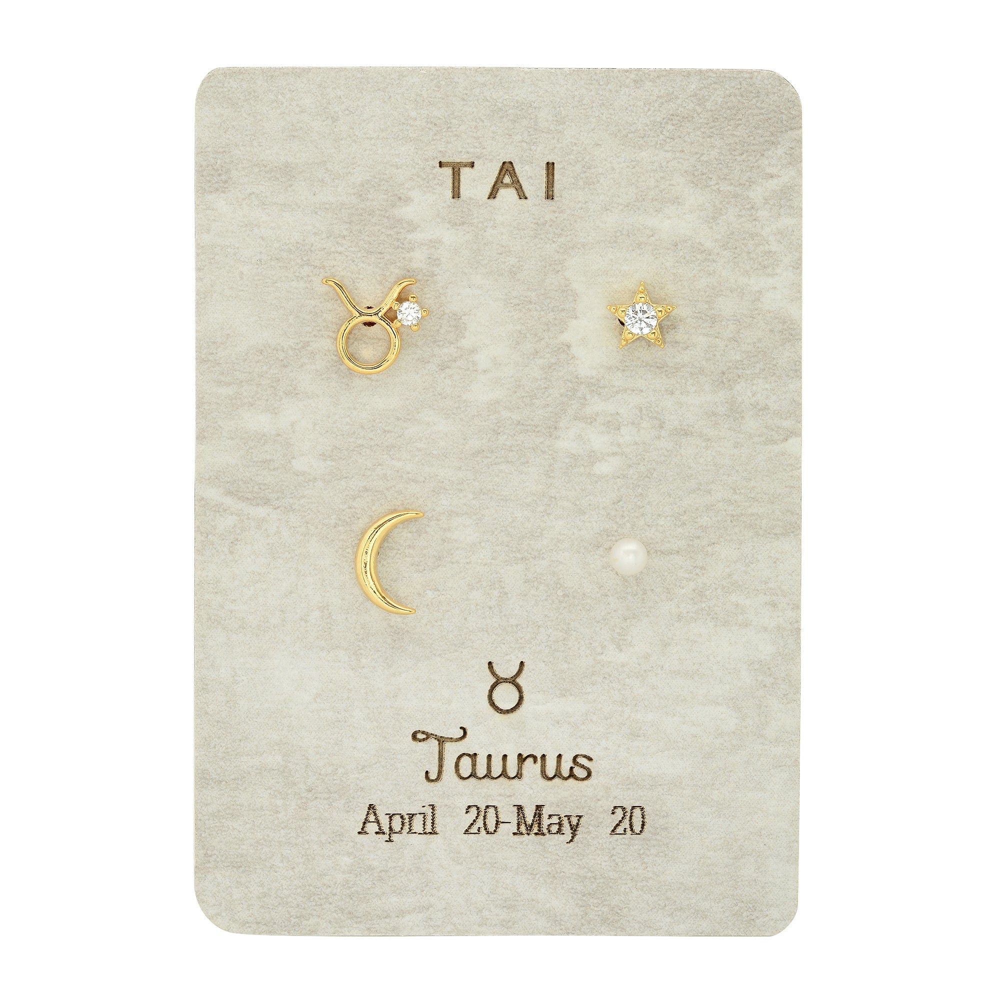 TAI JEWELRY Earrings Taurus Zodiac Celestial Stud Pack
