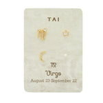 TAI JEWELRY Earrings Virgo Zodiac Celestial Stud Pack