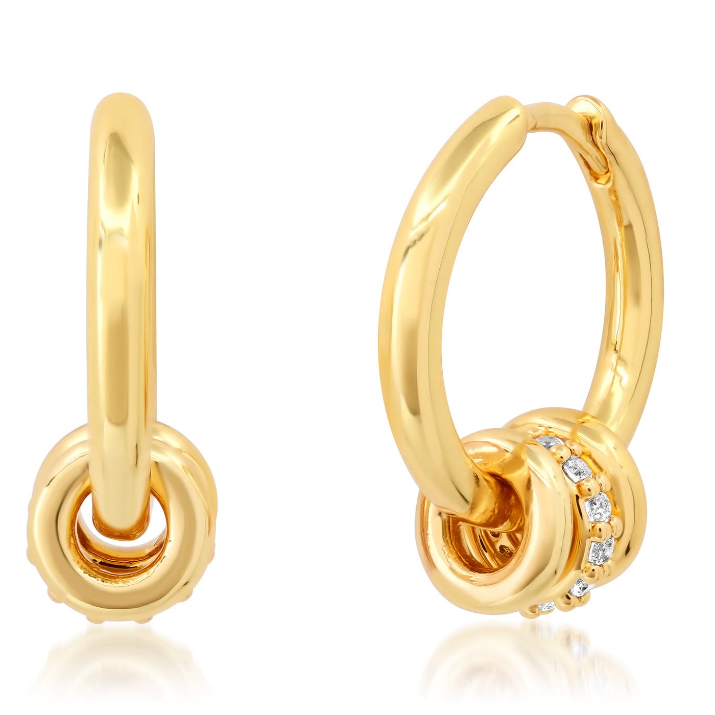 TAI JEWELRY | Hoop with Gold and CZ Rondelles |  |