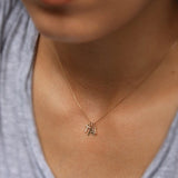 TAI JEWELRY Necklace 14K Diamond Pavé Monogram Pendant