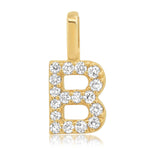 TAI JEWELRY Necklace B 14K Diamond Pavé Monogram Pendant