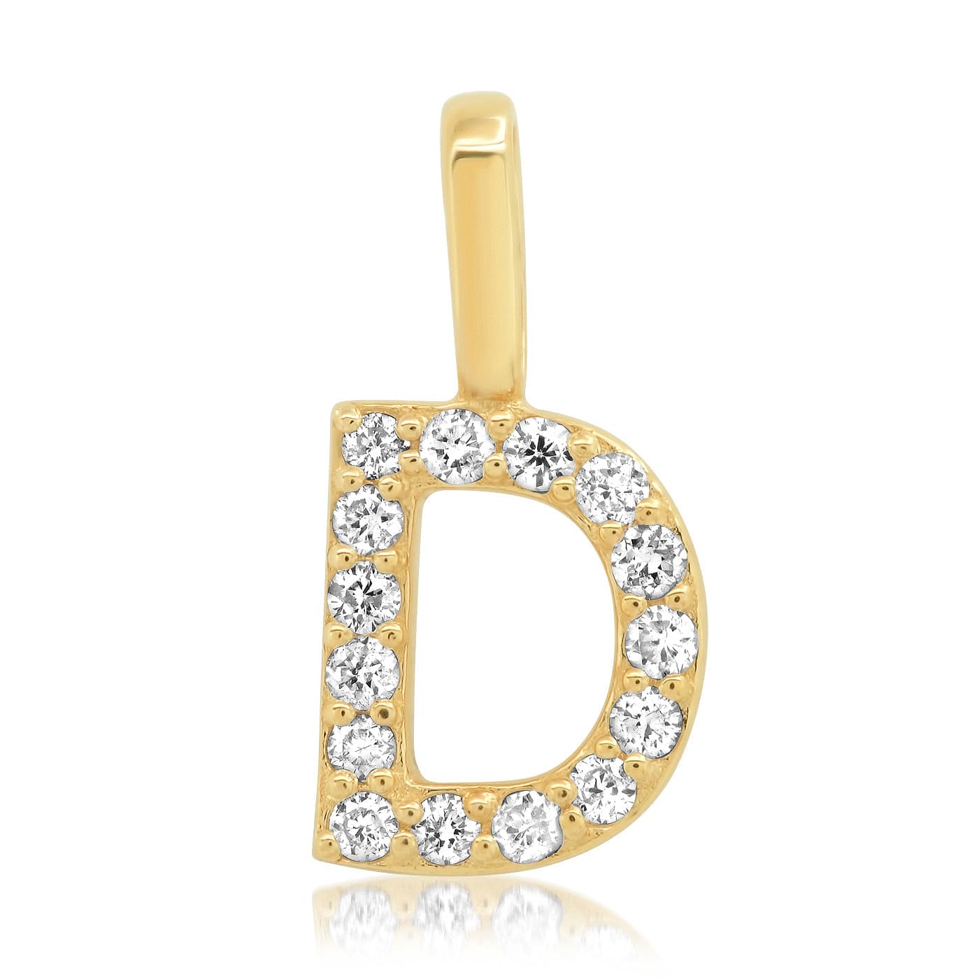 TAI JEWELRY Necklace D 14K Diamond Pavé Monogram Pendant