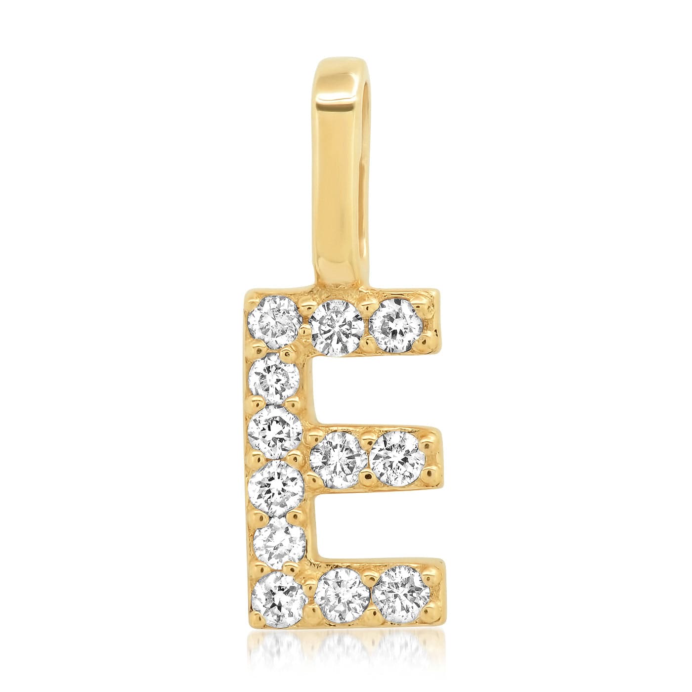 TAI JEWELRY Necklace E 14K Diamond Pavé Monogram Pendant