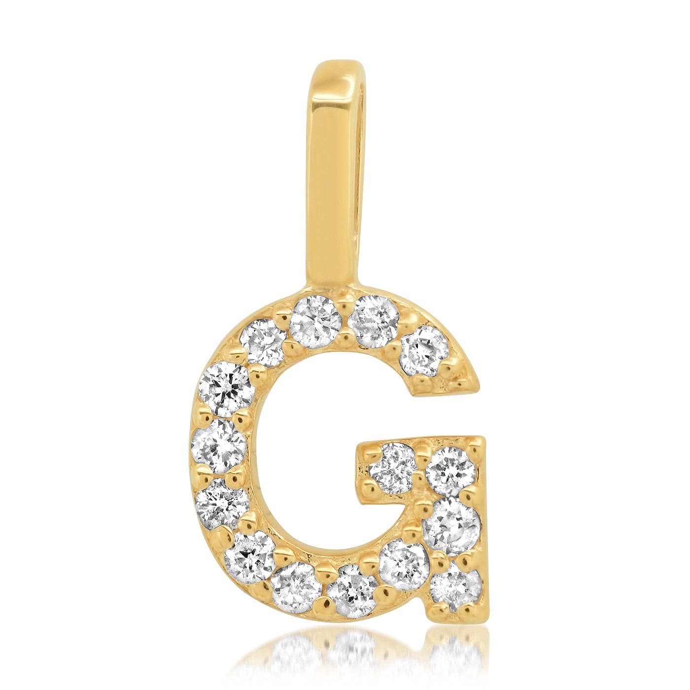 TAI JEWELRY Necklace G 14K Diamond Pavé Monogram Pendant