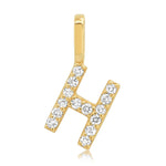 TAI JEWELRY Necklace H 14K Diamond Pavé Monogram Pendant