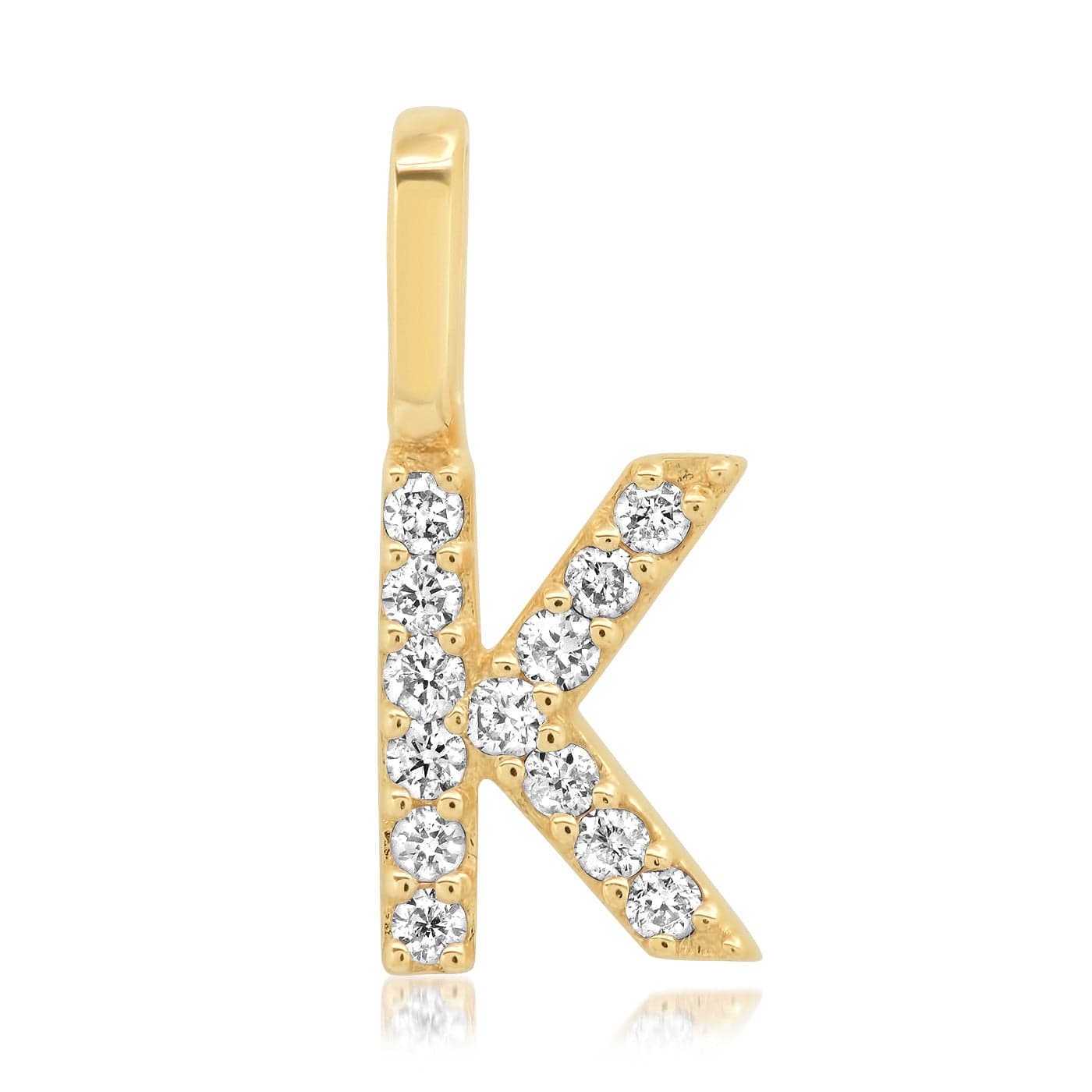 TAI JEWELRY Necklace K 14K Diamond Pavé Monogram Pendant
