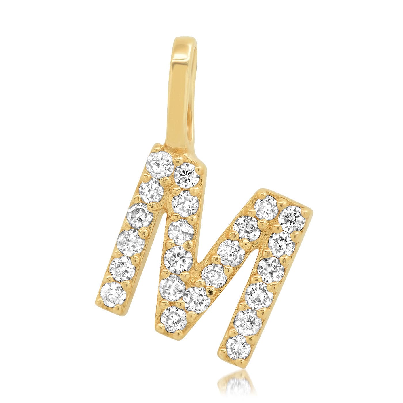 TAI JEWELRY Necklace M 14K Diamond Pavé Monogram Pendant