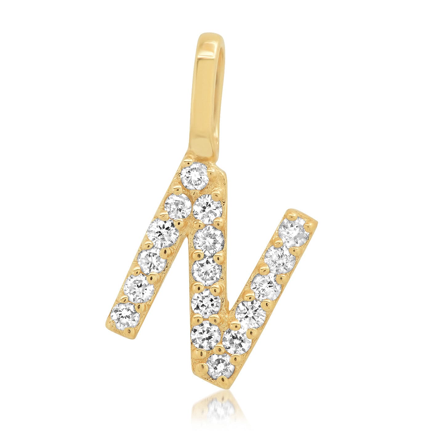 TAI JEWELRY Necklace N 14K Diamond Pavé Monogram Pendant