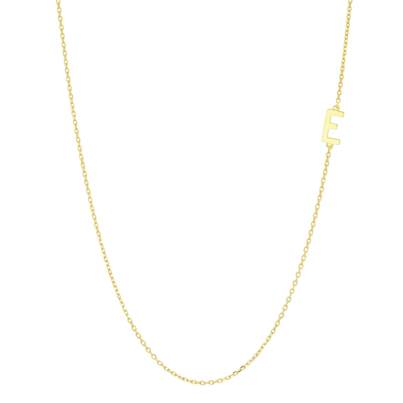 TAI JEWELRY Necklace E 14k Sideways Monogram Necklace