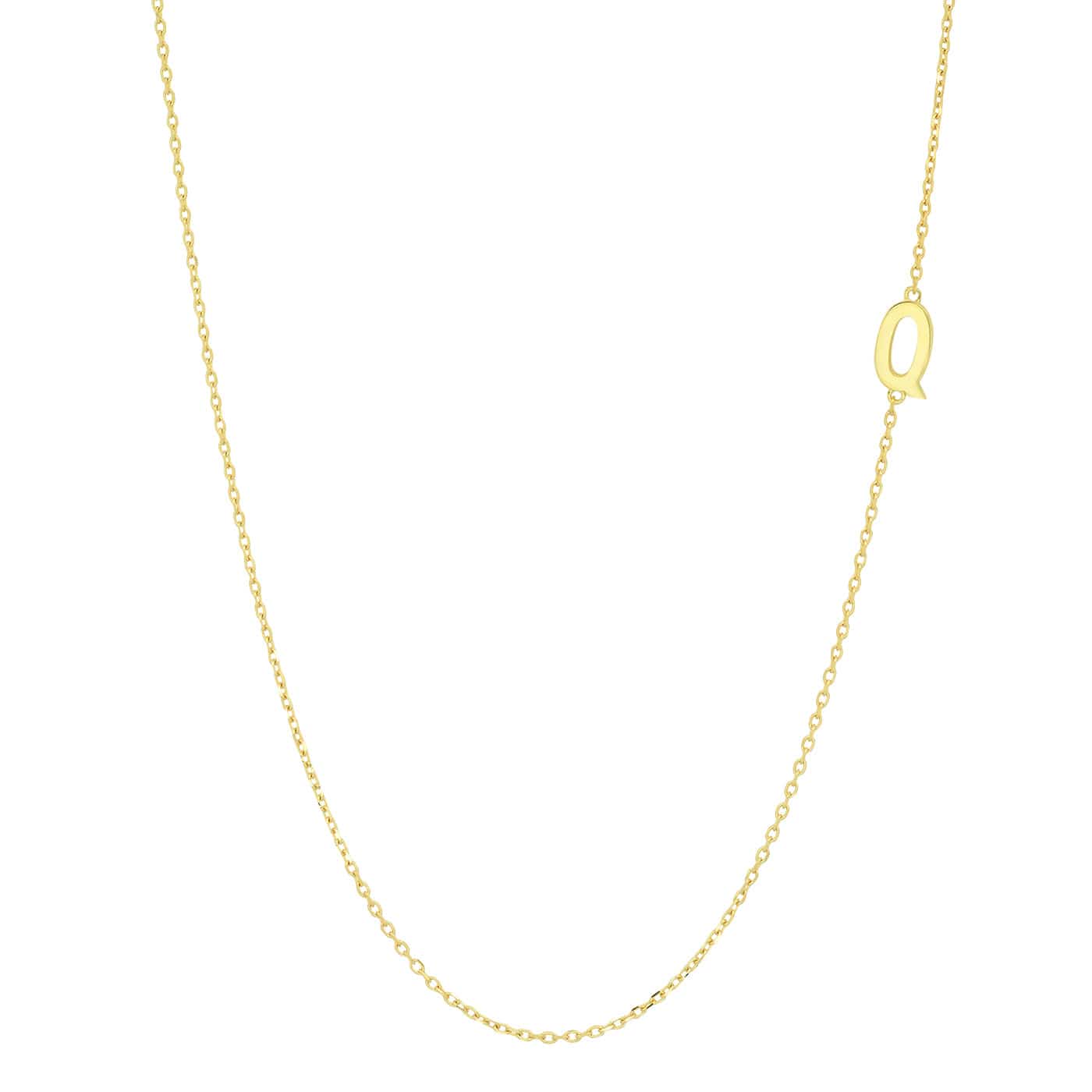 TAI JEWELRY Necklace Q 14k Sideways Monogram Necklace