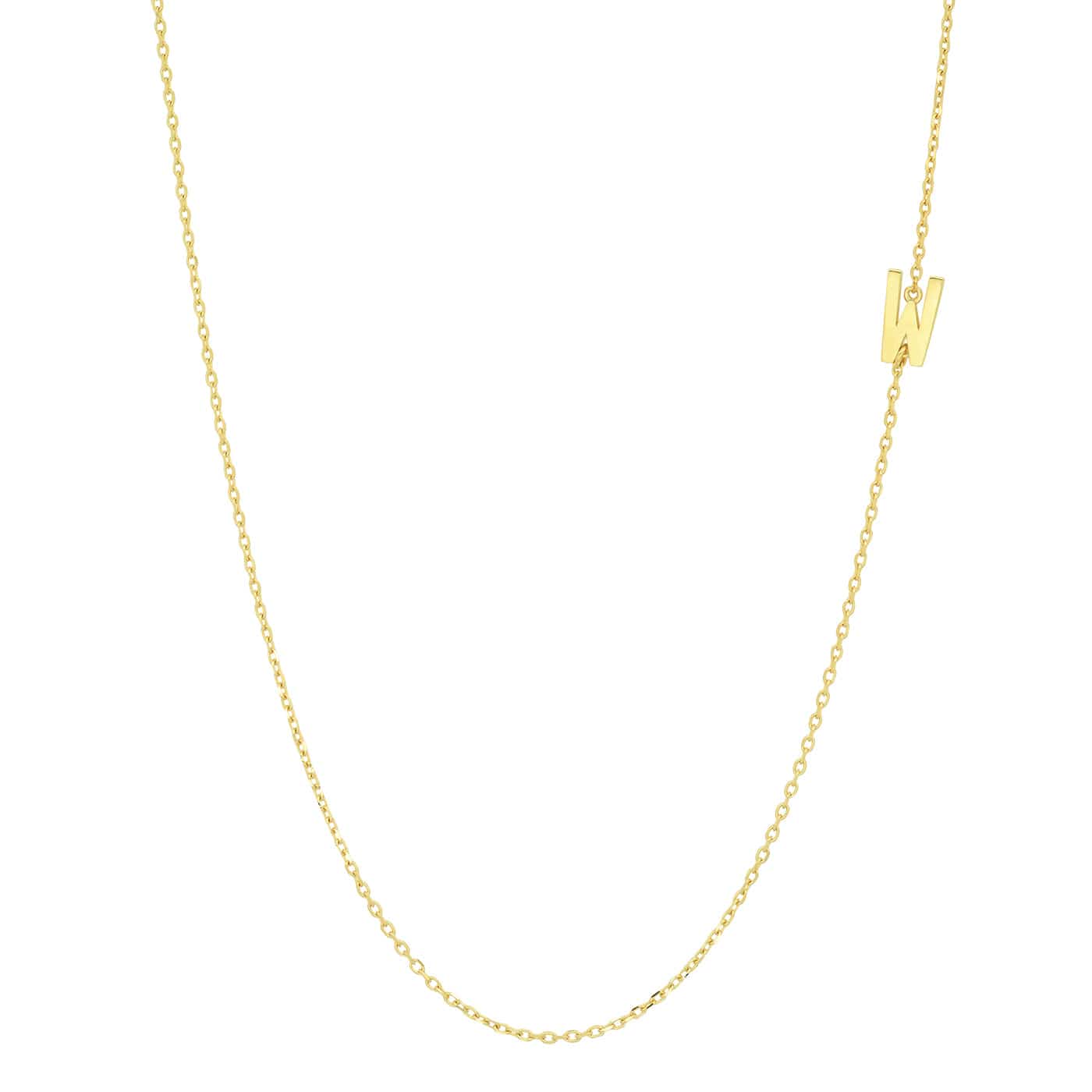 TAI JEWELRY Necklace W 14k Sideways Monogram Necklace