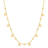 TAI JEWELRY Necklace Ball Chain with Gold Ball Charms
