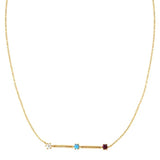 TAI JEWELRY Necklace Bar Necklace With 3 Tiny Stones