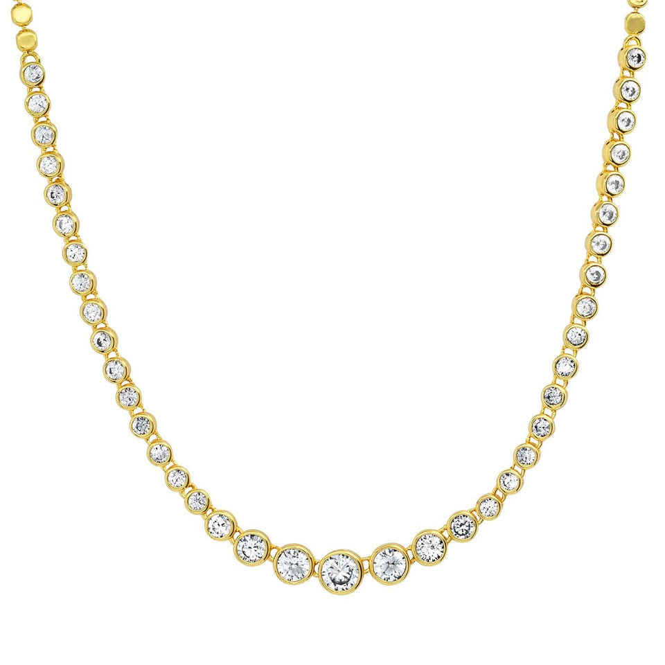 Tai Jewelry Star Baguette Necklace with CZ