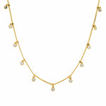 TAI JEWELRY Necklace Gold Vermeil Chain with Bezel Set CZ Stations