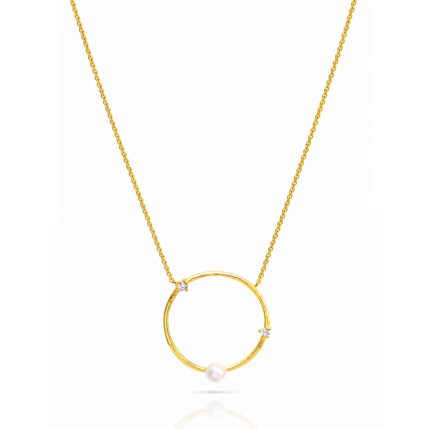 TAI JEWELRY Necklace Circle Necklace With Opal And Cz Accents