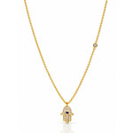 TAI JEWELRY Necklace Gold Cz Hamsa Pendant Necklace