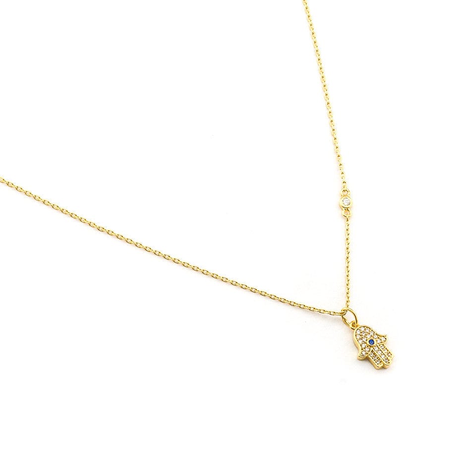 TAI JEWELRY Necklace Gold Cz Hamsa Pendant Necklace