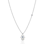 TAI JEWELRY Necklace Silver Cz Hamsa Pendant Necklace
