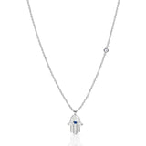 TAI JEWELRY Necklace Silver Cz Hamsa Pendant Necklace